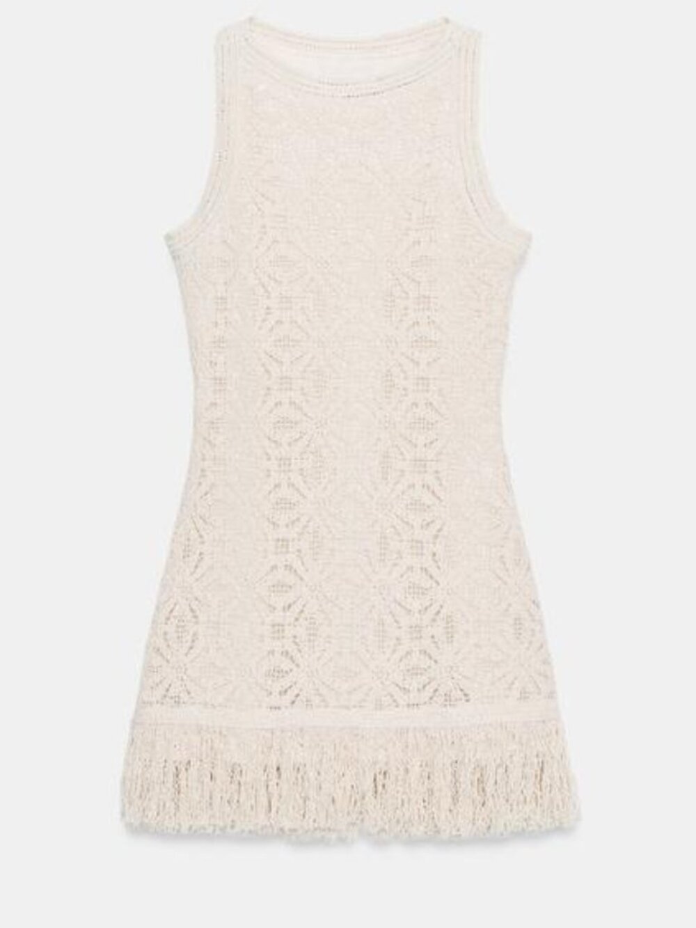 ZARA FRINGED CROCHET SHORT DRESS - Picture 9 of 11